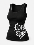 Love Story Black Tank Top